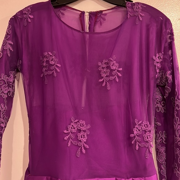 TERANI COUTURE NEW customized lace sleeved dress - Picture 5 of 6